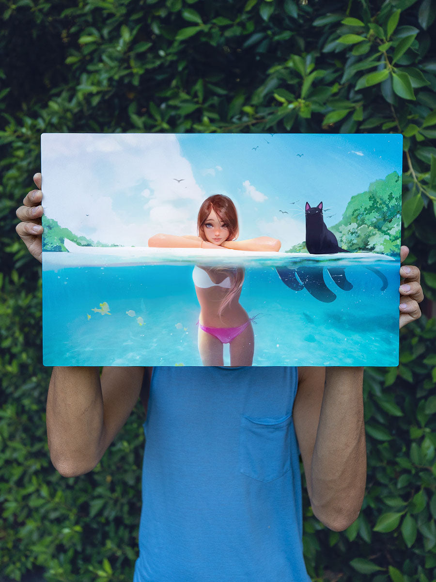 Surf Girl Metal Print